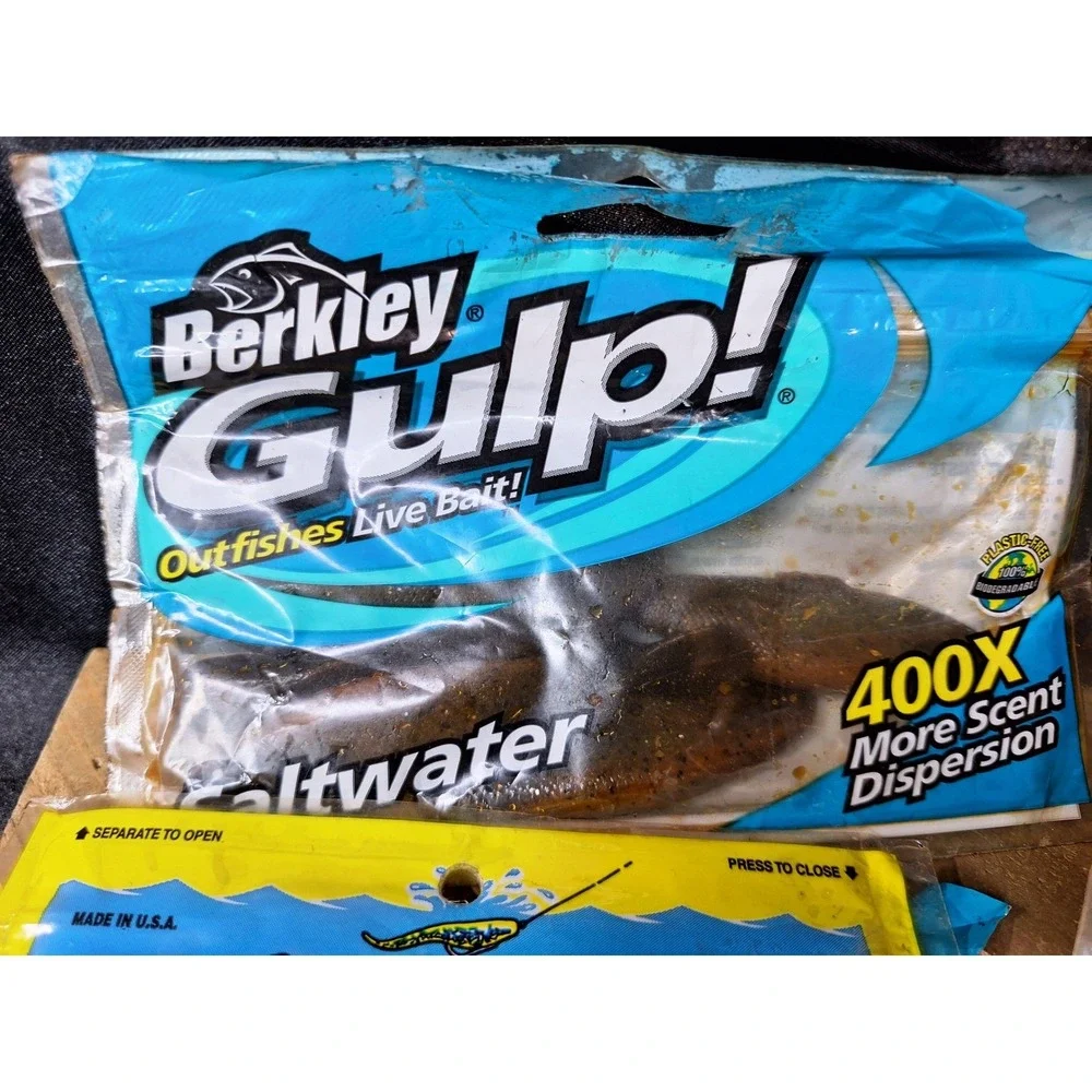 Berkley Gulp Saltwater Pogy Salt Water Assassin Sassy Shad Lure Lot 5 Packs